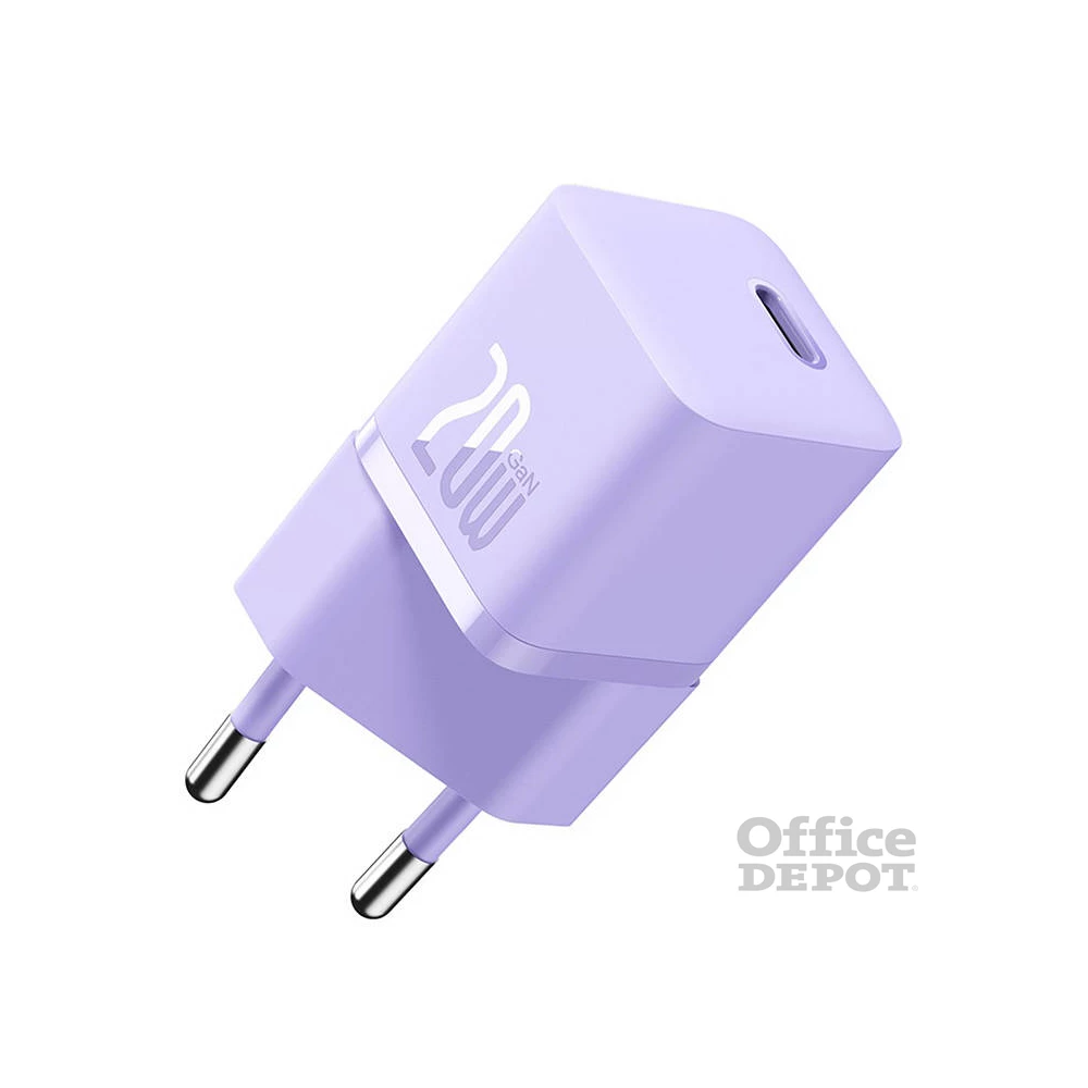 Baseus CCGN050105 Mini GaN5 20W lila hálózati töltő adapter