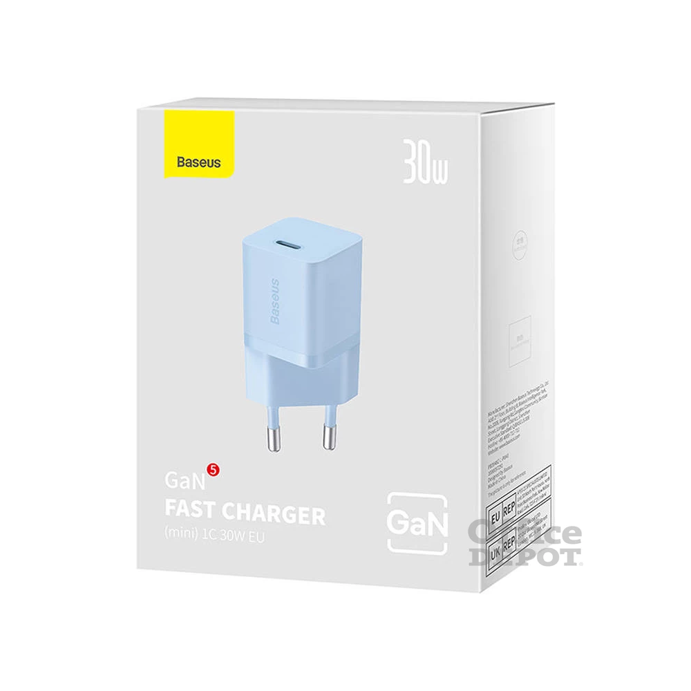 Baseus CCGN070603 Mini GaN5 30W kék hálózati töltő adapter