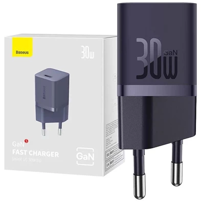 Baseus CCGN070705 Mini GaN5 30W lila hálózati töltő adapter Baseus CCGN070705 Mini GaN5 30W lila hálózati töltő adapter
