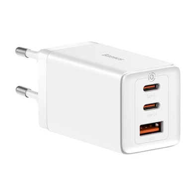 Baseus CCGP120202 GaN5 Pro 65W 2xUSB C/USB fehér töltő Baseus CCGP120202 GaN5 Pro 65W 2xUSB C/USB fehér töltő