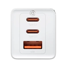 Baseus CCGP120202 GaN5 Pro 65W 2xUSB C/USB fehér töltő Baseus CCGP120202 GaN5 Pro 65W 2xUSB C/USB fehér töltő