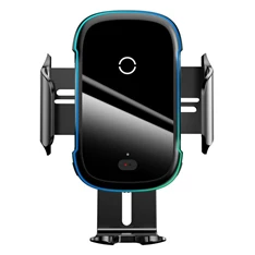 Baseus Car Mount 4,7-6,5" vezeték nélküli műszerfalra és szellőzőrácsba rögzíthető fekete autós Qi töltő és telefontartó Baseus Car Mount 4,7-6,5" vezeték nélküli műszerfalra és szellőzőrácsba rögzíthető fekete autós Qi töltő és telefontartó