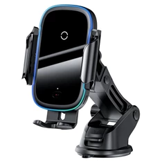 Baseus Car Mount 4,7-6,5" vezeték nélküli műszerfalra és szellőzőrácsba rögzíthető fekete autós Qi töltő és telefontartó Baseus Car Mount 4,7-6,5" vezeték nélküli műszerfalra és szellőzőrácsba rögzíthető fekete autós Qi töltő és telefontartó