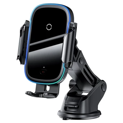Baseus Car Mount 4,7-6,5" vezeték nélküli műszerfalra és szellőzőrácsba rögzíthető fekete autós Qi töltő és telefontartó Baseus Car Mount 4,7-6,5" vezeték nélküli műszerfalra és szellőzőrácsba rögzíthető fekete autós Qi töltő és telefontartó