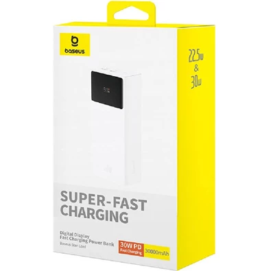 Baseus P10022905213-00 Star-Lord 30000mAh 30W fehér power bank Baseus P10022905213-00 Star-Lord 30000mAh 30W fehér power bank