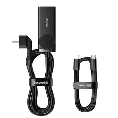 Baseus PSZM000401 GaN3 Pro 100W 2xUSB/2xUSB C/AC fekete töltő Baseus PSZM000401 GaN3 Pro 100W 2xUSB/2xUSB C/AC fekete töltő
