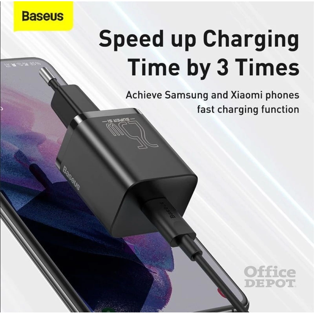 Baseus TZCCSUP-L01 25W Type-C fekete mini utazó töltő Baseus TZCCSUP-L01 25W Type-C fekete mini utazó töltő