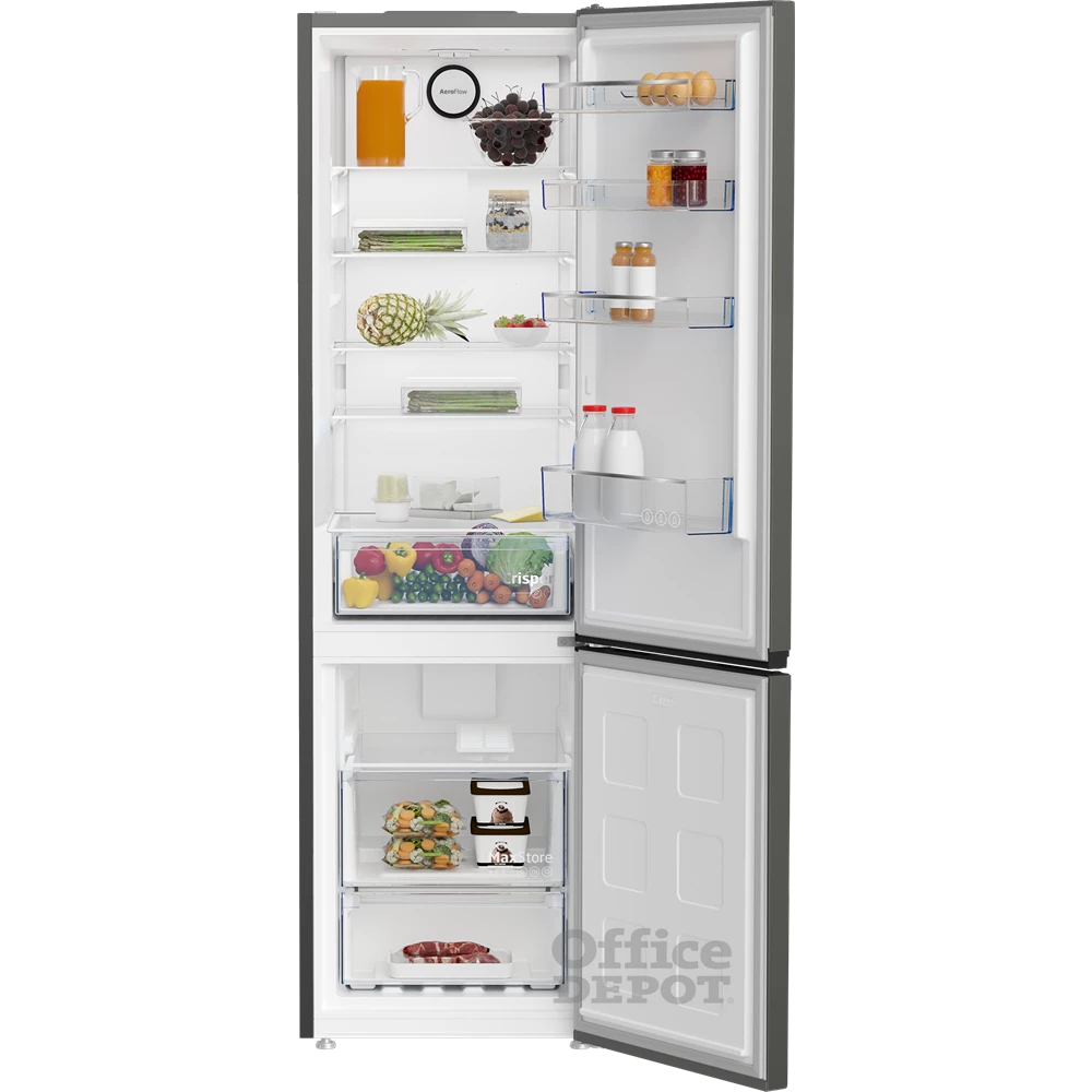 Beko B1RCNA404G titánszürke, alulfagyasztós, Hűtő:249L, Fagyasztó:106L, No frost hűtőszekrény