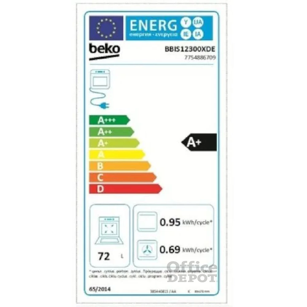 Beko BBIE12300XD inox, beépíthető, sütőtér: 72L, sütő
