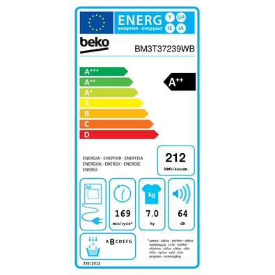 Beko BM3T37239WB 7 kg hőszivattyús szárítógép Beko BM3T37239WB 7 kg hőszivattyús szárítógép