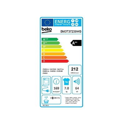 Beko BM3T37239WB 7 kg hőszivattyús szárítógép Beko BM3T37239WB 7 kg hőszivattyús szárítógép