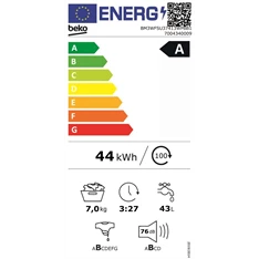 Beko BM3WFSU37413WPBB1 7 kg elöltöltős mosógép Beko BM3WFSU37413WPBB1 7 kg elöltöltős mosógép