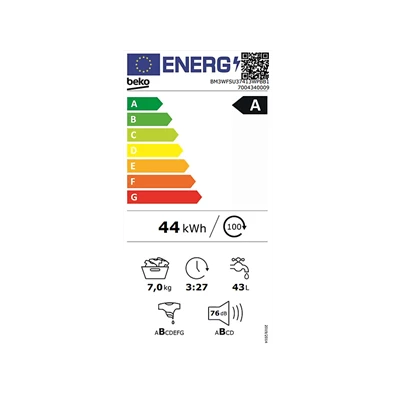 Beko BM3WFSU37413WPBB1 7 kg elöltöltős mosógép Beko BM3WFSU37413WPBB1 7 kg elöltöltős mosógép