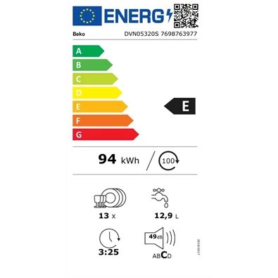 Beko DVN-05320 S 13 terítékes mosogatógép Beko DVN-05320 S 13 terítékes mosogatógép