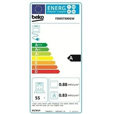 Beko FSM57300GW fehér, szabadonálló, kerámialapos, elektromos, főzőzóna: 4, sütő:55L, grill, tűzhely