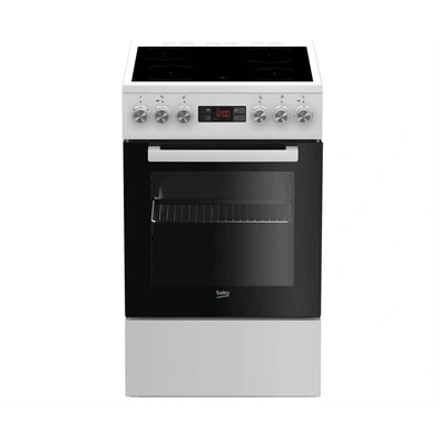 Beko FSM57300GW fehér, szabadonálló, kerámialapos, elektromos, főzőzóna: 4, sütő:55L, grill, tűzhely