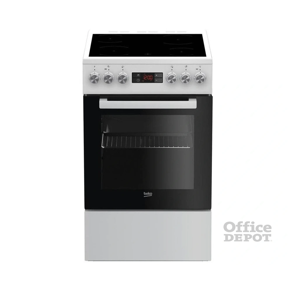 Beko FSM57300GW fehér, szabadonálló, kerámialapos, elektromos, főzőzóna: 4, sütő:55L, grill, tűzhely