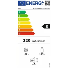 Beko RCSA270K40WN alulfagyasztós hűtőszekrény Beko RCSA270K40WN alulfagyasztós hűtőszekrény