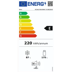 Beko RCSA270K40WN alulfagyasztós hűtőszekrény Beko RCSA270K40WN alulfagyasztós hűtőszekrény