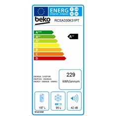 Beko RCSA330K31PT alulfagyasztós hűtőszekrény Beko RCSA330K31PT alulfagyasztós hűtőszekrény