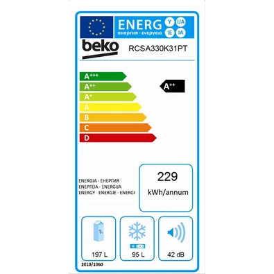 Beko RCSA330K31PT alulfagyasztós hűtőszekrény Beko RCSA330K31PT alulfagyasztós hűtőszekrény