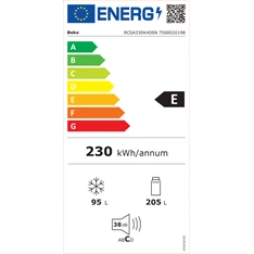 Beko RCSA330K40SN inox alulfagyasztós hűtőszekrény Beko RCSA330K40SN inox alulfagyasztós hűtőszekrény
