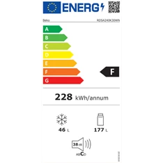 Beko RDSA240K30WN felülfagyasztós hűtőszekrény Beko RDSA240K30WN felülfagyasztós hűtőszekrény