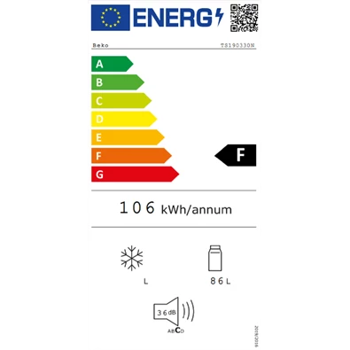 Beko TS190330N egyajtós hűtőszekrény Beko TS190330N egyajtós hűtőszekrény