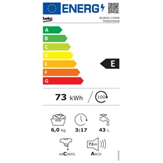 Beko WUE6511XWW keskeny elöltöltős mosógép Beko WUE6511XWW keskeny elöltöltős mosógép