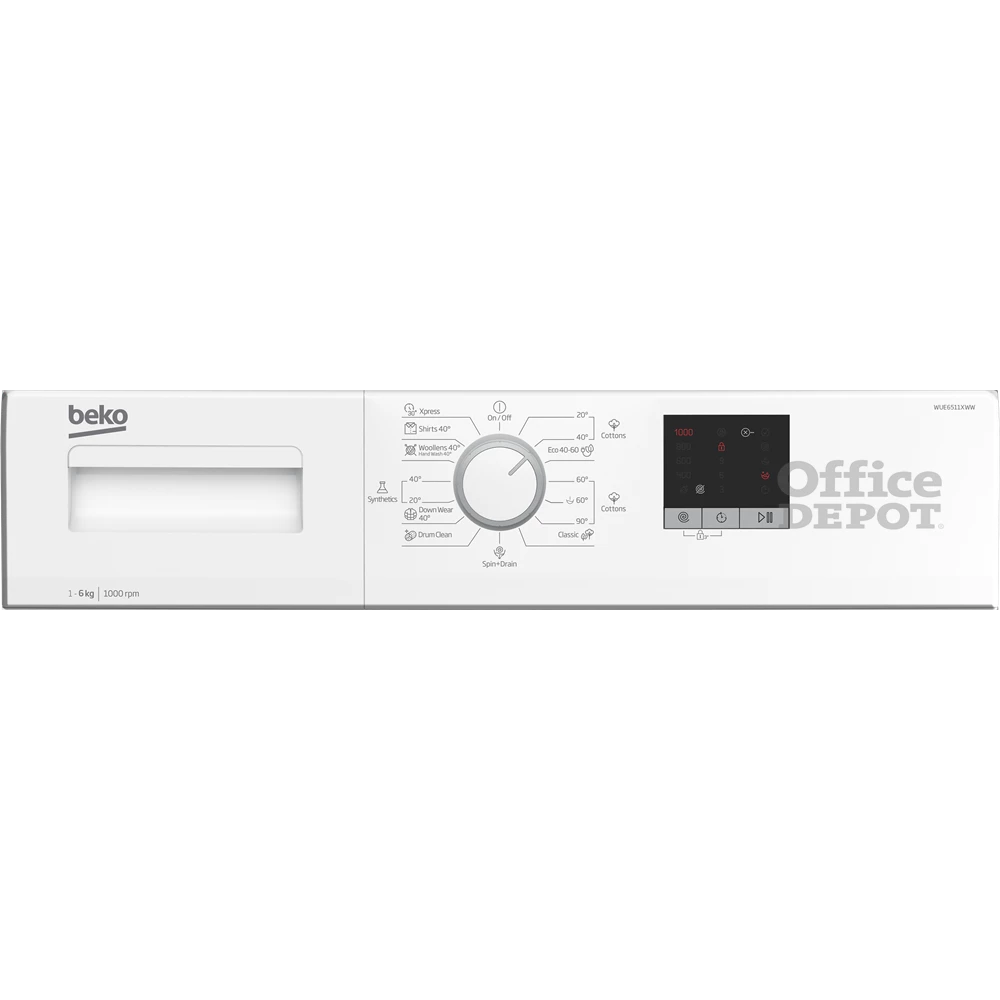 Beko WUE6511XWW fehér, elöltöltős, keskeny, max.1000ford., 6 kg, mosógép