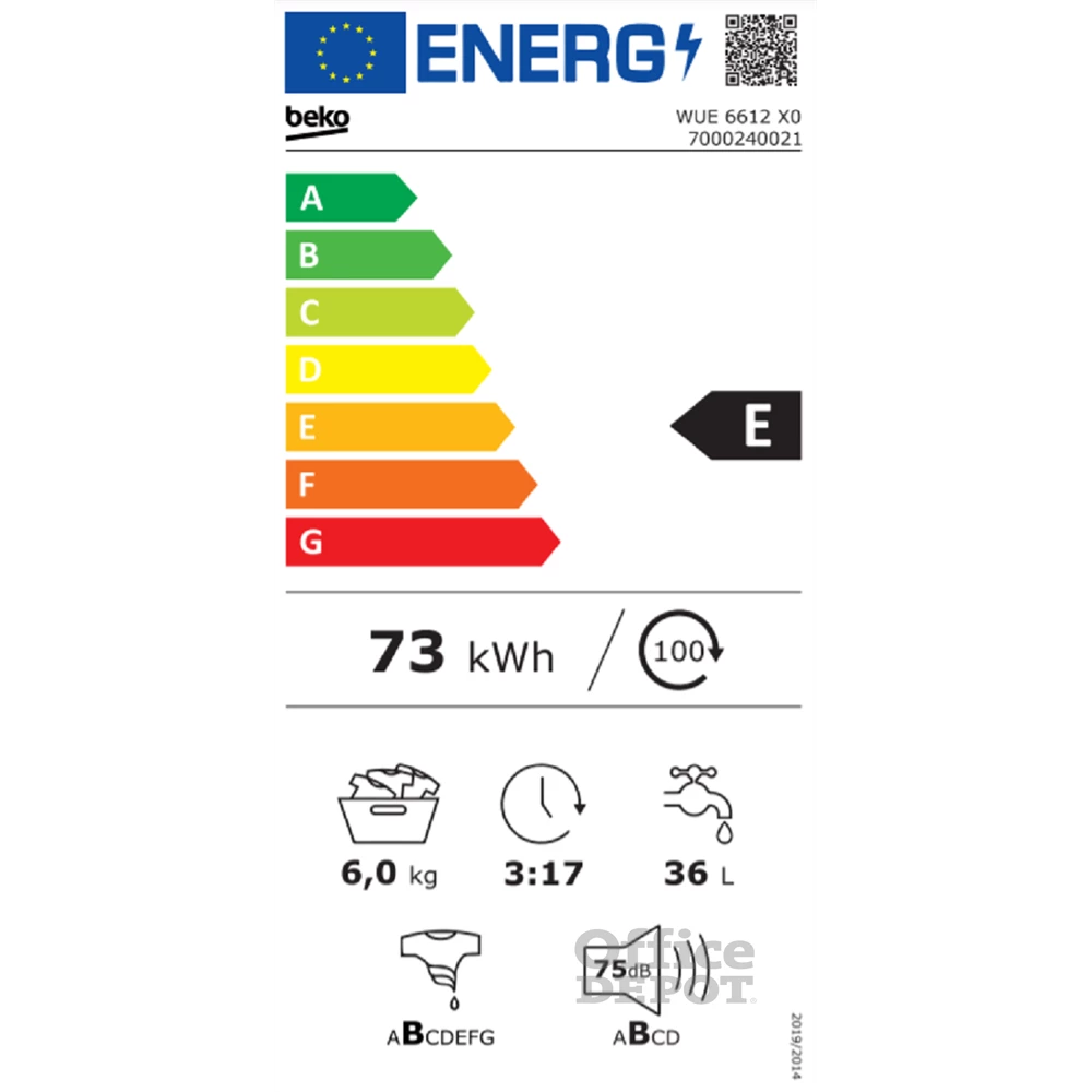 Beko WUE 6612 X0 elöltöltős mosógép