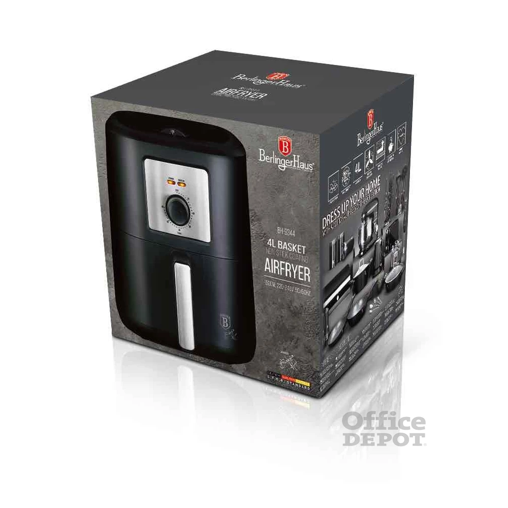 Berlinger Haus BH/9344 fekete 4L forrólevegős sütő