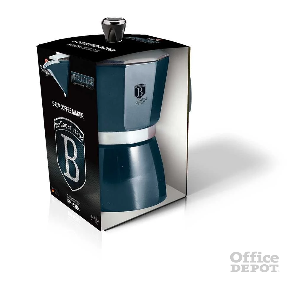 Berlinger Haus BH-6384 metálkék 6 személyes kotyogós kávéfőző