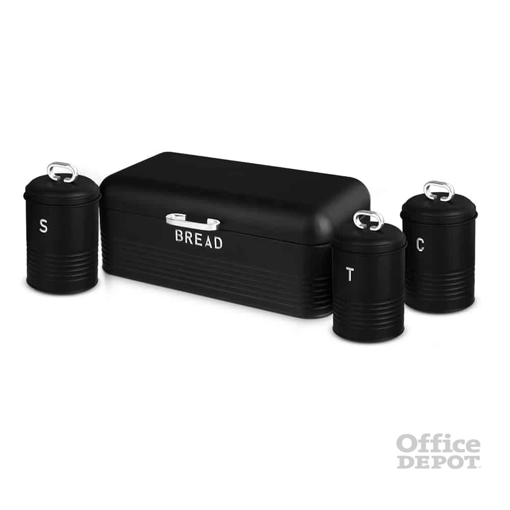 Berlinger Haus BH/6754 fekete-ezüst 3 részes tároló szett + kenyértartó