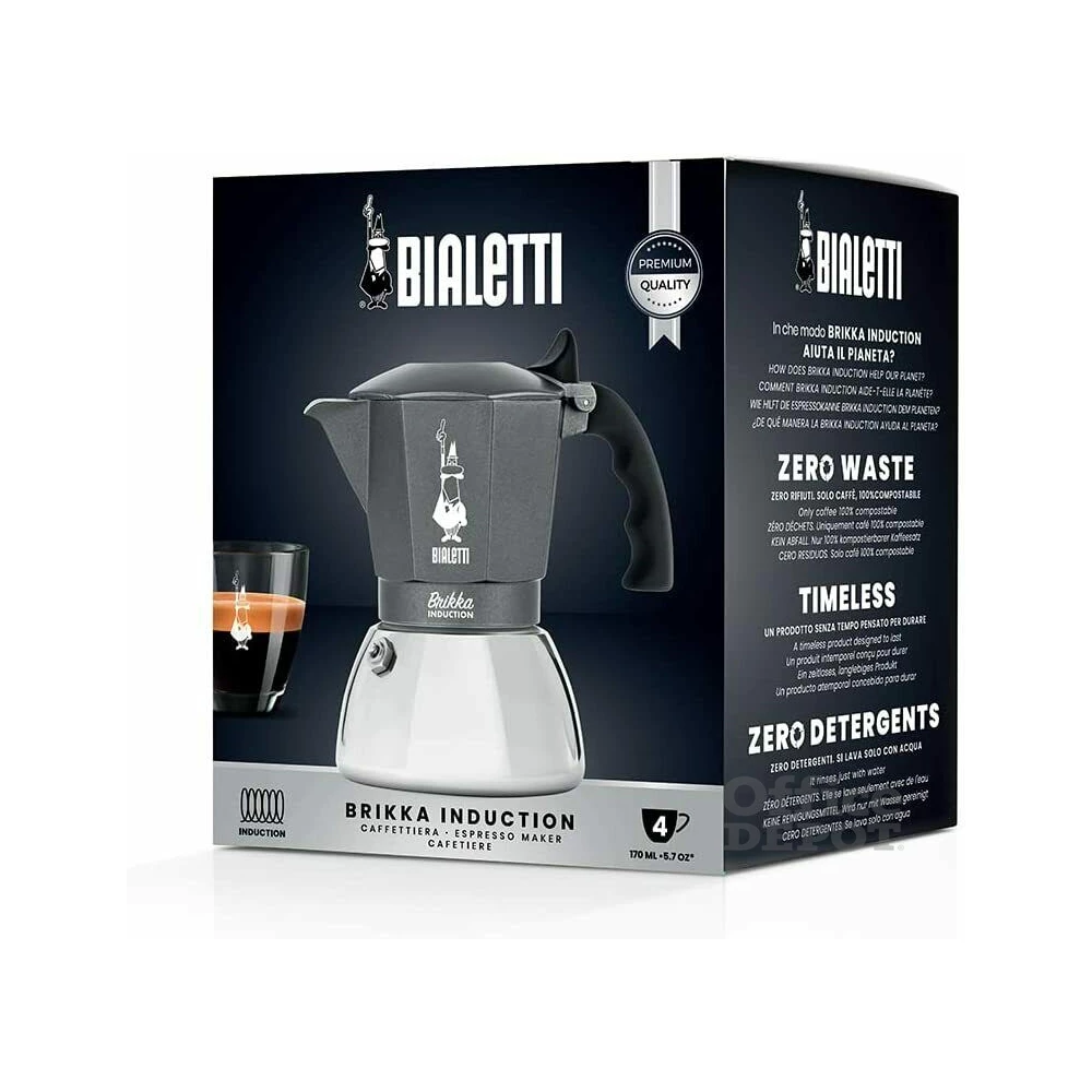 Bialetti Brikka ezüst-szürke 4 személyes indukciós kotyogós kávéfőző