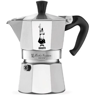 Bialetti Moka Express inox 1 személyes kotyogós kávéfőző Bialetti Moka Express inox 1 személyes kotyogós kávéfőző