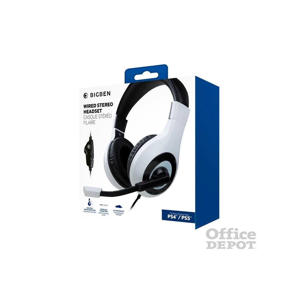 BigBen 2807365 V1 PS4/PS5 sztereo fehér gamer headset