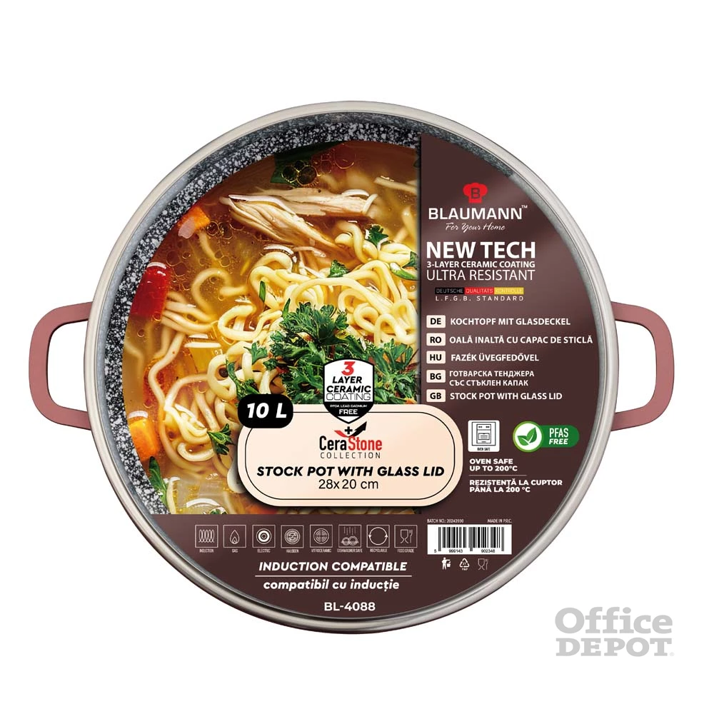 Blaumann BL-4088 10L Cerastone Collection 28 cm-es lábas fedővel