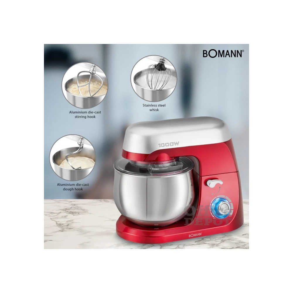 Bomann KM 6009 CB 1000W, 5L, piros konyhai robotgép