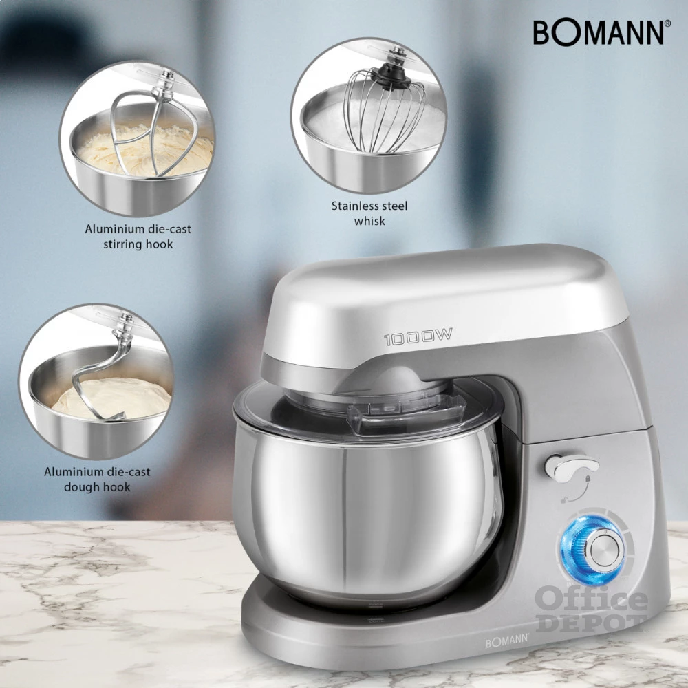 Bomann KM 6009 CB 1000W, 5L, titán konyhai robotgép