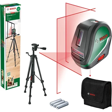 Bosch 0603663905 UniversalLevel 3 keresztvonalas szintezőlézer + Állvány Bosch 0603663905 UniversalLevel 3 keresztvonalas szintezőlézer + Állvány