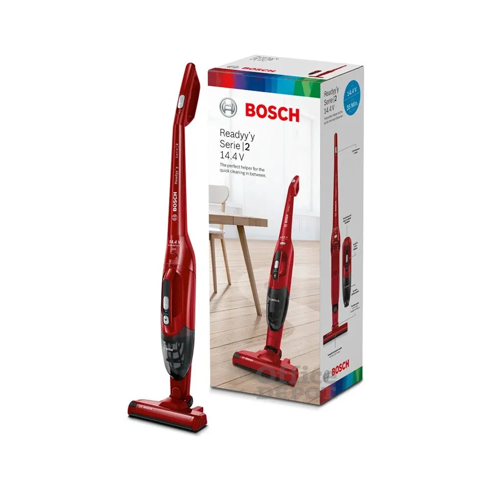Bosch BBHF214R 2 az 1-ben akkumulátoros piros álló porszívó