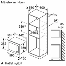 Bosch BFL623MB3 800W 20L fekete beépíthető mikrohullámú sütő Bosch BFL623MB3 800W 20L fekete beépíthető mikrohullámú sütő