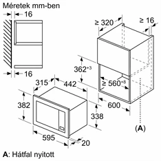 Bosch BFL623MB3 800W 20L fekete beépíthető mikrohullámú sütő Bosch BFL623MB3 800W 20L fekete beépíthető mikrohullámú sütő