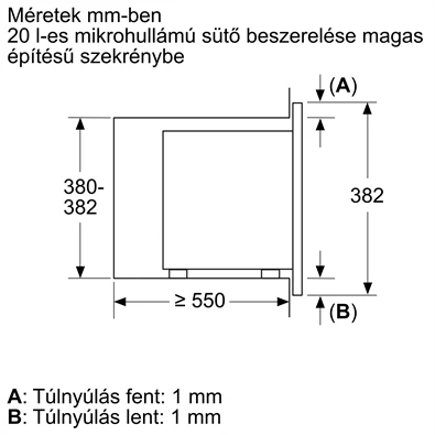 Bosch BFL623MB3 800W 20L fekete beépíthető mikrohullámú sütő Bosch BFL623MB3 800W 20L fekete beépíthető mikrohullámú sütő