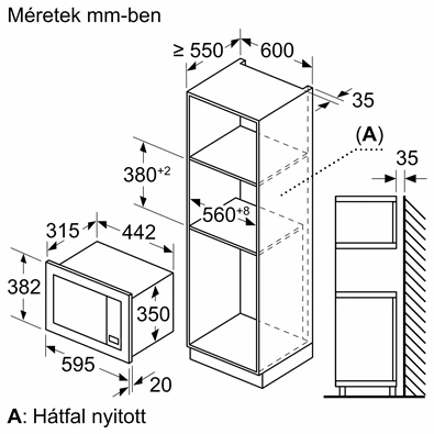 Bosch BFL623MB3 800W 20L fekete beépíthető mikrohullámú sütő Bosch BFL623MB3 800W 20L fekete beépíthető mikrohullámú sütő