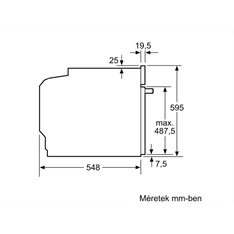 Bosch HBA534EB3 fekete, beépíthető, sütőtér: 71L, grill, légkeverés, sütő