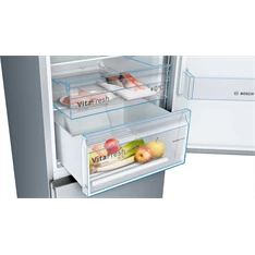 Bosch KGN39VLEB inox, alulfagyasztós, Hűtő:279L, Fagyasztó:89L, No frost hűtőszekrény