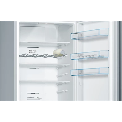 Bosch KGN39VLEB inox, alulfagyasztós, Hűtő:279L, Fagyasztó:89L, No frost hűtőszekrény