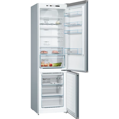 Bosch KGN39VLEB inox, alulfagyasztós, Hűtő:279L, Fagyasztó:89L, No frost hűtőszekrény